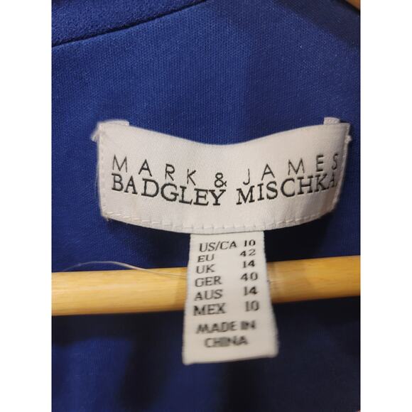 Badgley Mischka Blue Belted Jumpsuit with pockets - Picture 6 of 9